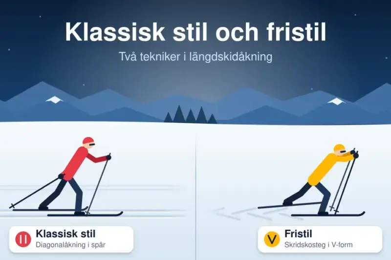 Klassisk stil och fristil – två tekniker i längdskidåkning